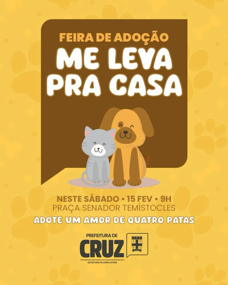 Feira de adoção de animais acontece neste sábado (15) na Praça Senador Temístocles