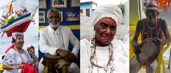 Mestra Dona Rita da Barquinha, Mestre Bigo, Mestra Lindaura da Boa Morte Mestre Domingo Preto