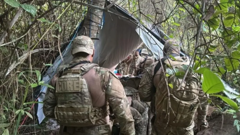 Polícia desmonta acampamentos de traficantes em Maragogipe; Armas e drogas foram encontradas