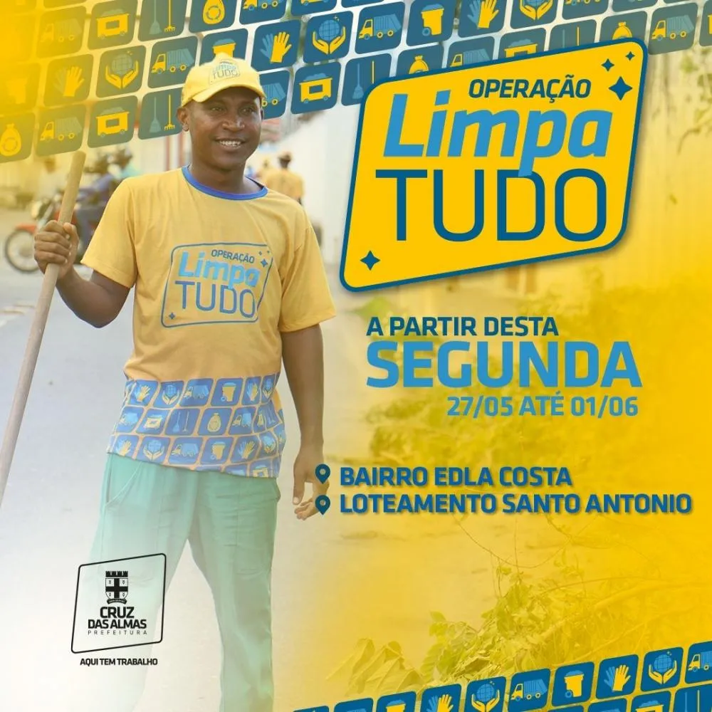 Prefeitura de Cruz vai iniciar mutirão de limpeza no bairro Edla Costa e Loteamento Santo Antônio na próxima segunda (27)