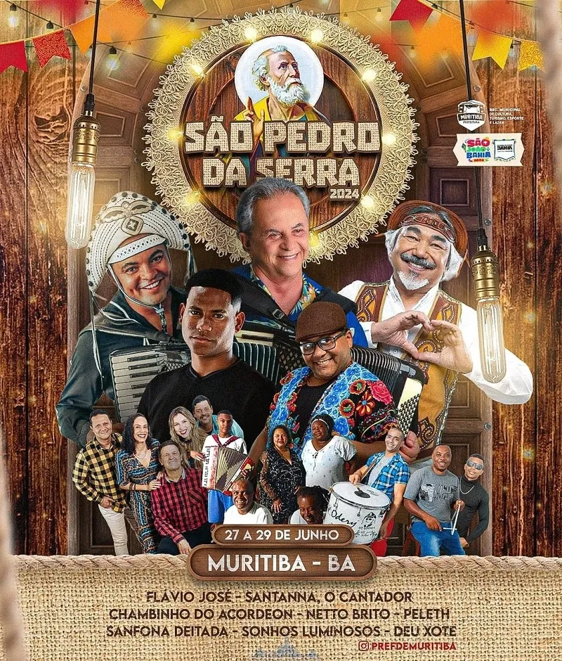 Prefeitura de Muritiba divulga atrações do São Pedro da Serra 2024