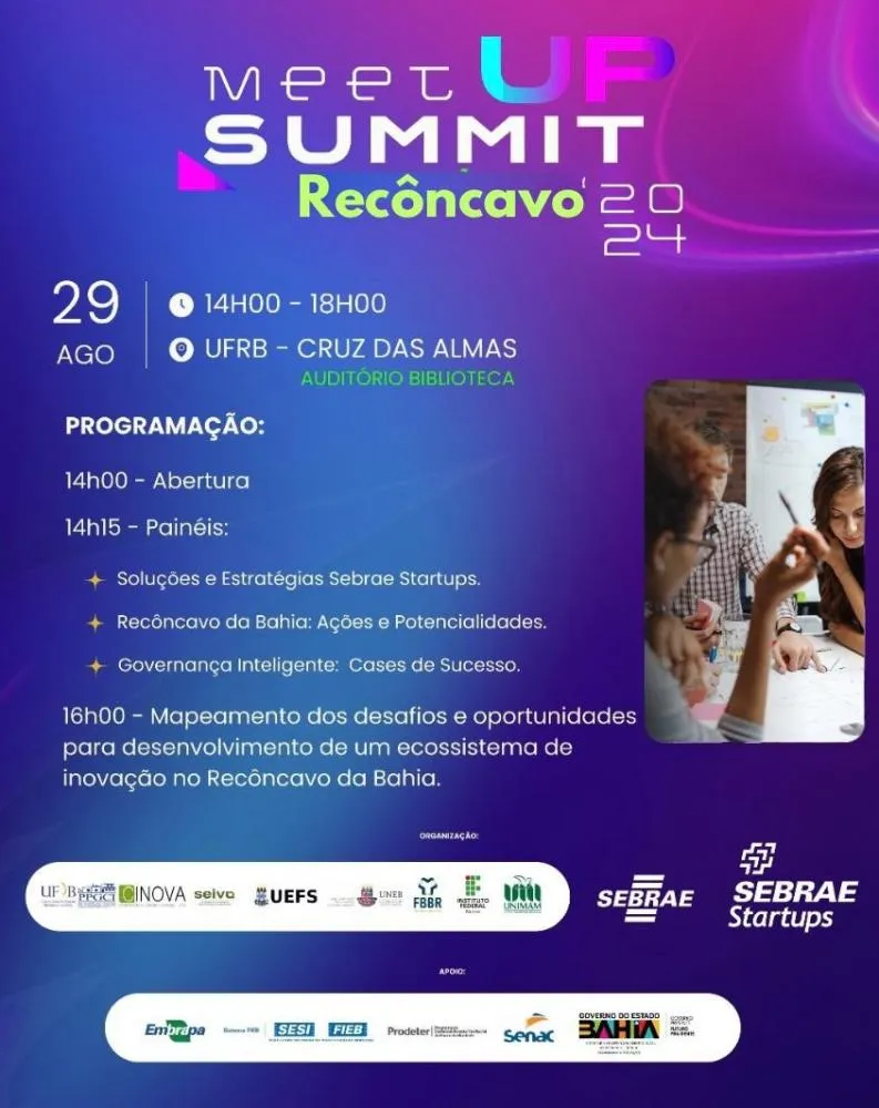 Meetup Summit Recôncavo discutirá inovação e sustentabilidade
