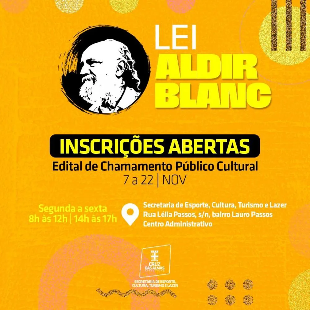 Lei Aldir Blanc: Prefeitura de Cruz abre inscrições para projetos culturais