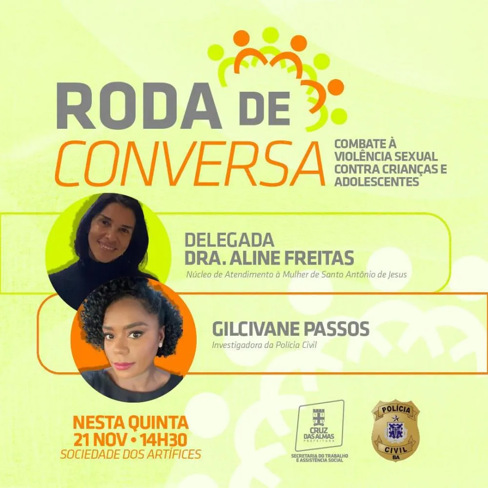 Prefeitura de Cruz vai realizar roda de conversa sobre o combate à violência sexual contra crianças e adolescentes nesta quinta-feira (21)