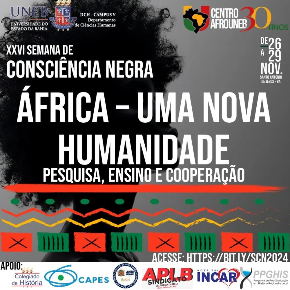 SAJ: UNEB promove XXVI Semana de Consciência Negra de 26 a 29 de novembro