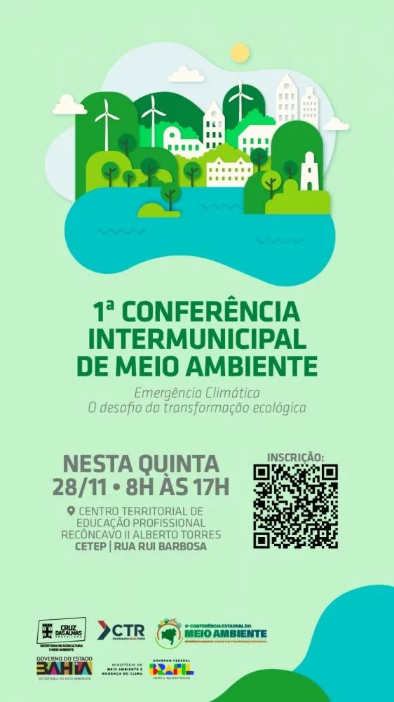 Cruz das Almas sediará a 1ª Conferência Intermunicipal do Meio Ambiente na próxima quinta-feira