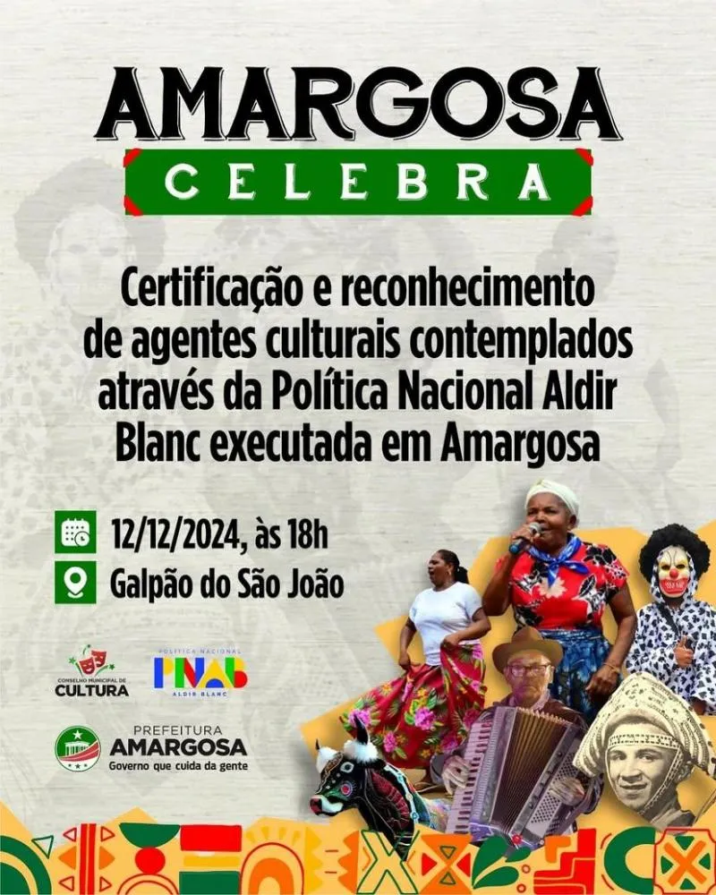 Amargosa celebra certificação e reconhecimento de agentes culturais contemplados pela Política Nacional Aldir Blanc