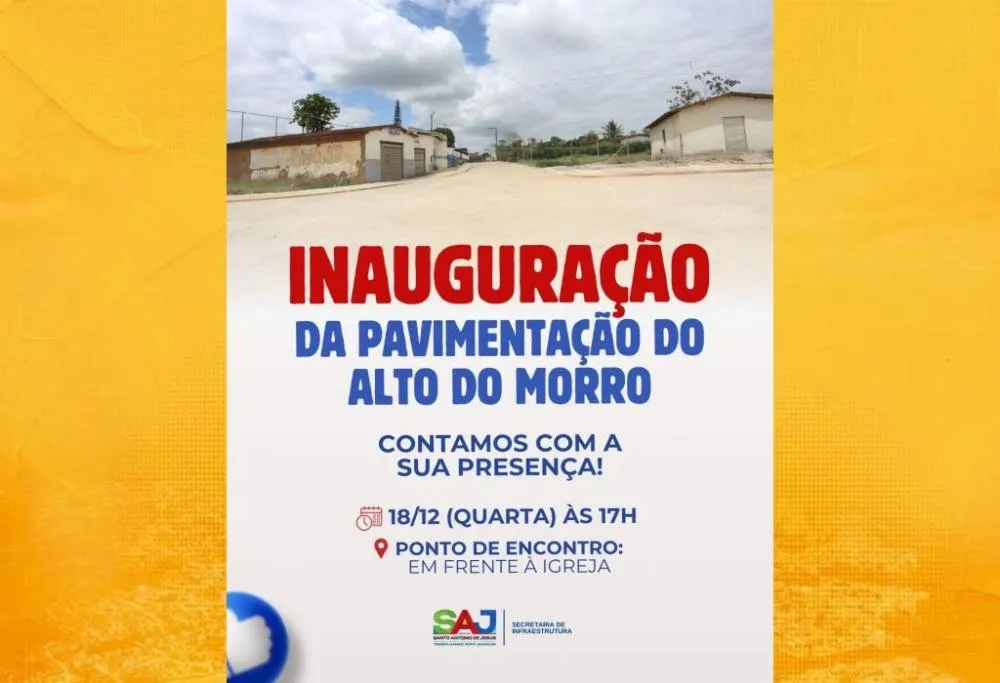 Prefeitura de Santo Antônio de Jesus realizará inauguração do Calçamento da Comunidade Alto do Morro